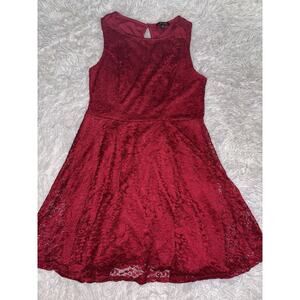 City Tangles sz. M red lace design dress. Holiday, pretty